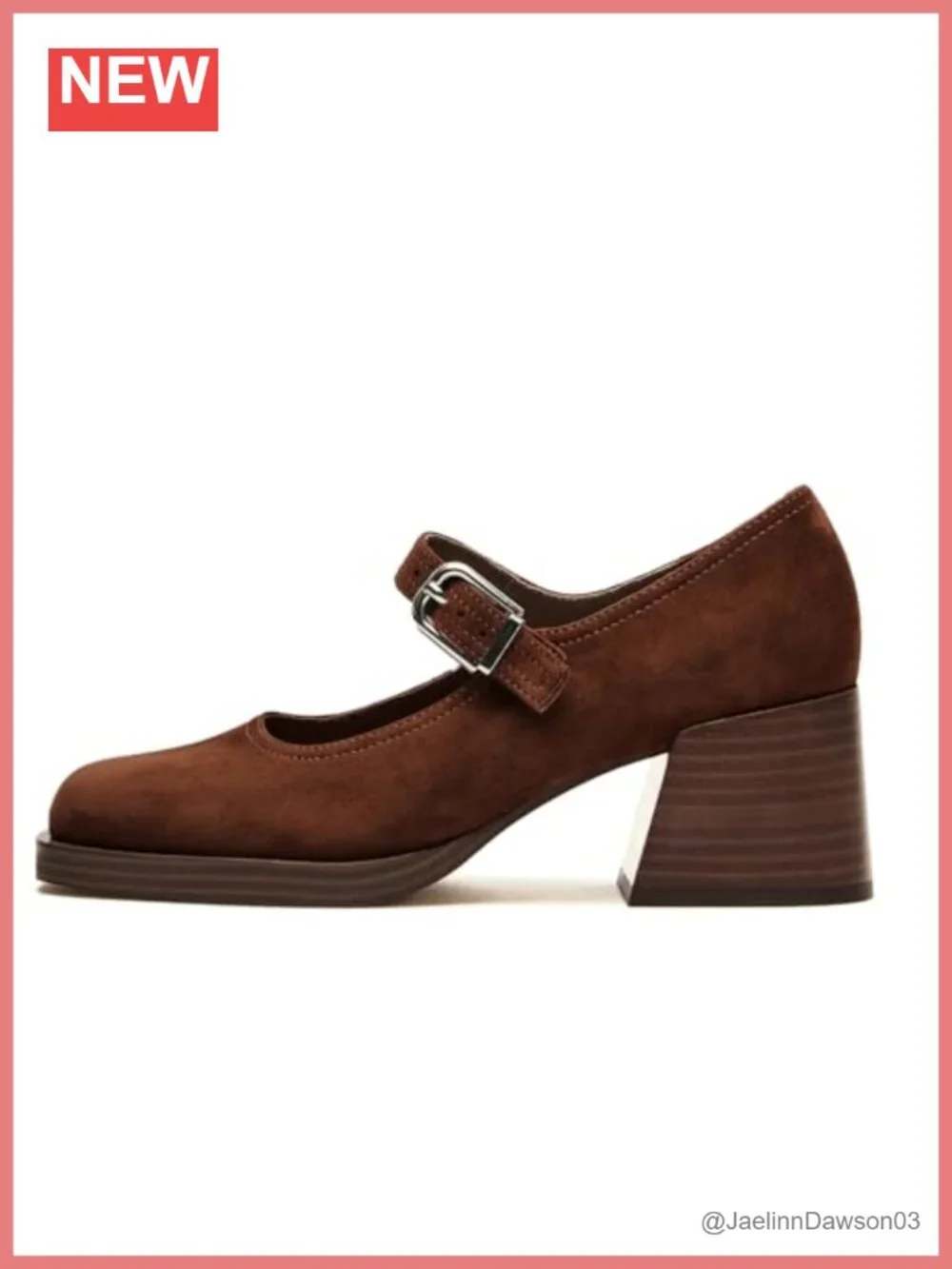 Women's Square Toe Platform Chunky Heel Mary Janes Suede
